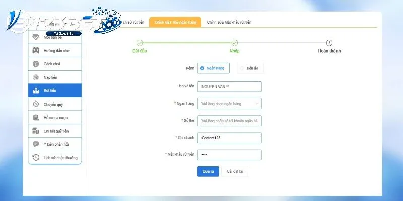 Hạn mức giao dịch được ghi theo từng kênh