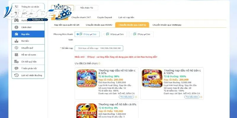 Phương thức thanh toán 123BET dùng QR ngân hàng