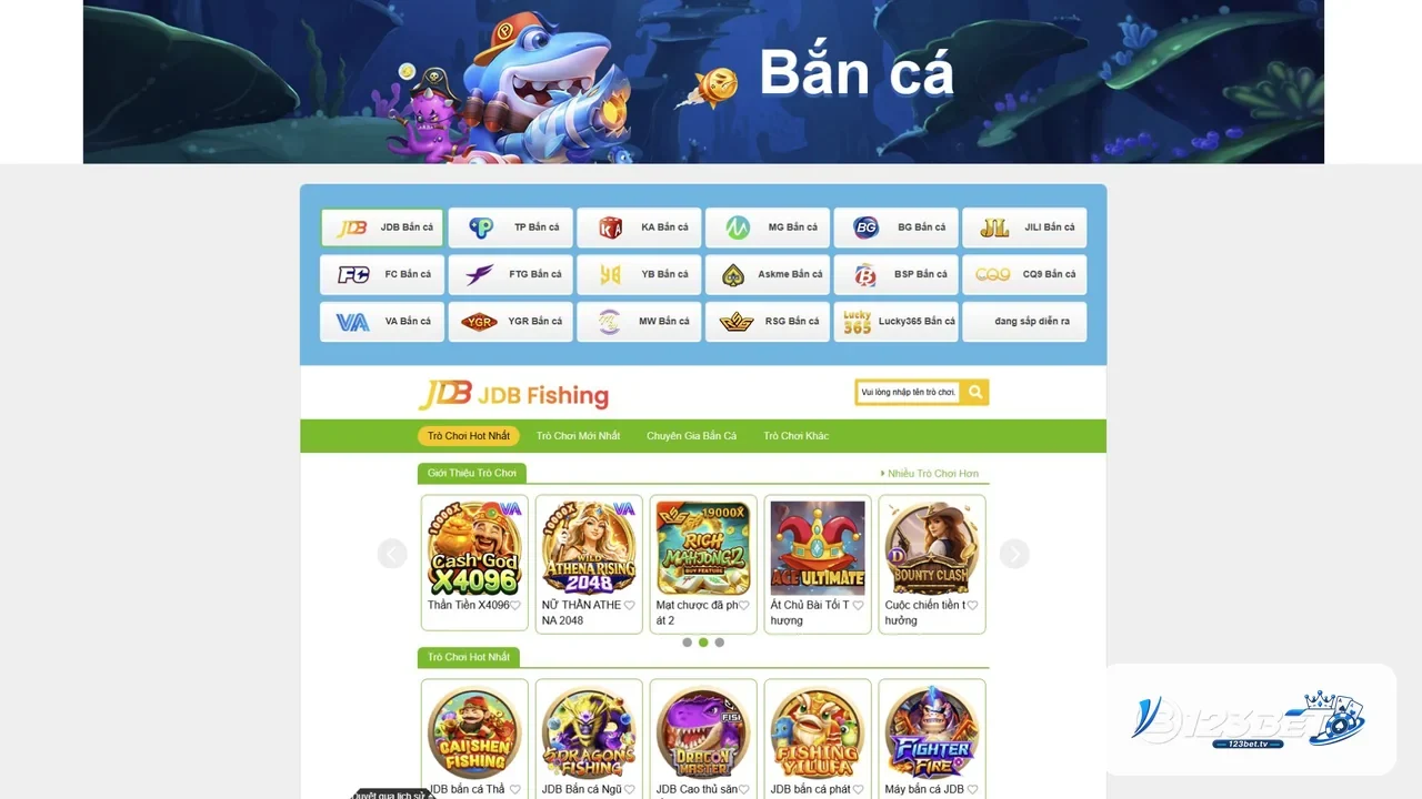 Sảnh bắn cá online 123BET TV