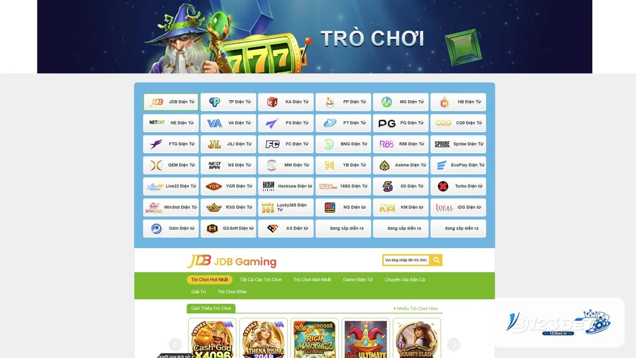 Sảnh nổ hũ và slot 123BET TV